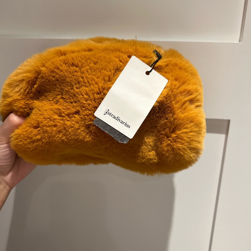 Fuzzy cosmetic bag